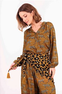 Camisa Luna onça caramelo