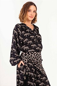 Camisa Luna onça preto