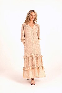 Vestido Jacquard Milão areia