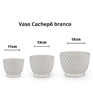 Vaso cachepô plástico branco - 15cm