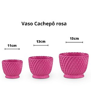 Vaso cachepô plástico rosa - 11cm