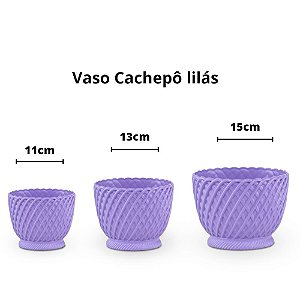 Vaso cachepô plástico lilás - 11cm