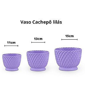 Vaso cachepô plástico lilás - 13cm