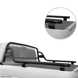 Santo Antonio Trabalho Hilux 2016 a 2024 Cabine Simples Com Corrimão Estendido Preto