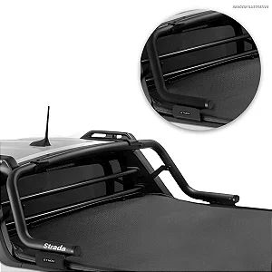 Santo Antonio Tubular Strada CS 1998 a 2013 2" Preto Com Corrimão