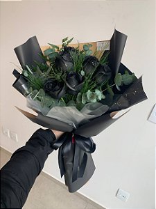 Buquê de Rosas Negras - 6 rosas