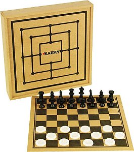 Estojo xadrez, dama e trilha Kaemy - K404