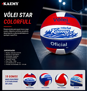 Bola de Vôlei Star Colorfull Oficial