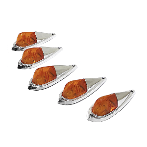 Lanterna Teto Cab Light Pick-up Cromada Ambar Kit