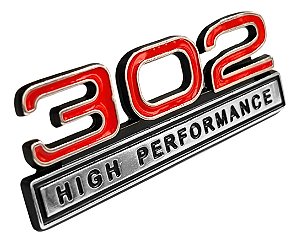 Emblema Ford 302 High Performance Vermelho