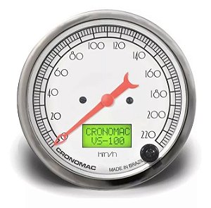Velocímetro 100mm Eletrônico Display Digital Hot Rod Branco
