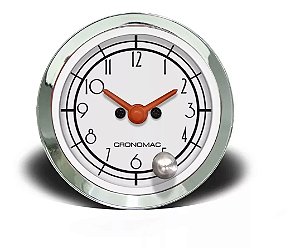 Relógio De Horas 52mm 12v Hot Rod Clássico Branco