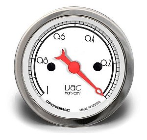 Manômetro Vácuo 52mm Mecânico Hot Rod Clássico Branco