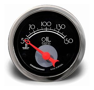 Termômetro Elétrico De Óleo 52mm Hot Rod Clássico Preto