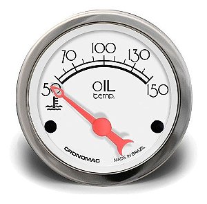 Termômetro Elétrico De Óleo 52mm Hot Rod Clássico Branco