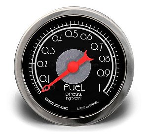 Manômetro Pressão Combustível 52mm Mecânico 1kg Preto