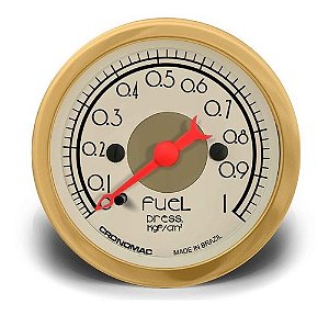 Manômetro Pressão Combustível 52mm Mecânico 1kg Gold