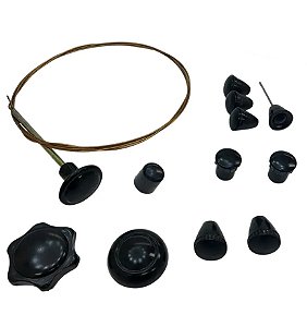 Kit Botões Painel e Manopla Fusca Preto