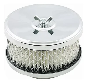 Filtro Ar Redondo Cromado 04 Polegadas DFV/SOLEX