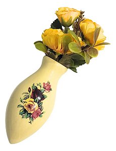 Vaso Flor Painel Amarelo Pequeno