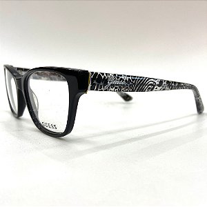 Óculos de Grau Feminino Guess Gatinho Preto com Onça 2781 - Ótica Bubo Bubo