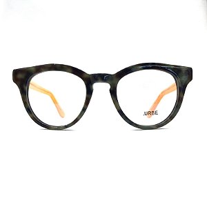 Óculos de Grau Feminino Padova Verde Exercito Tartarugado com Laranja