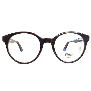 Óculos de Grau Feminino Visage Paris Preto Tartaruga Redondo
