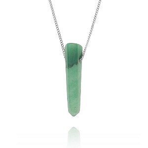 Colar Difusor Pedra Quartzo Verde em Aço Inox
