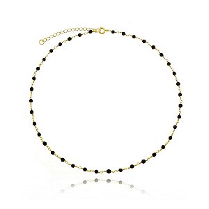 Colar de Pedra Onix Banhado a Ouro