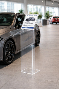 Totem Suporte Folder Acrílico com display A4 - Expositor de Chão para Lojas Igrejas e Empresas