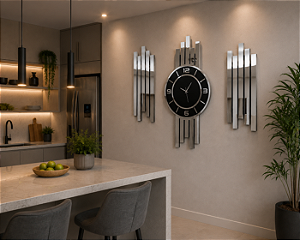 Relógio Decorativo Skyline Prisma em Acrílico espelhado