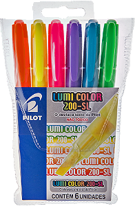 CANETA PILOT LUMI COLOR C/6-  LJ/AZ/AM/VDL/RS/LILAS