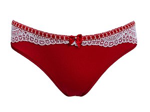CALCINHA EM MICROFIBRA E DETALHE DE RENDA BRANCA
