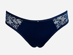 CALCINHA FIO DENTAL EM MICROFIBRA COM COSTAS EM RENDA