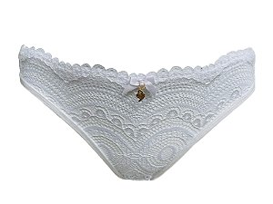 CALCINHA EM MICROFIBRA COM RENDA E DETALHE LATERAL