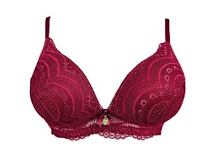 SUTIÃ COM BOJO TRABALHADO EM RENDA BORDÔ