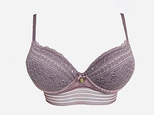 SUTIÃ EM RENDA COM ELÁSTICO TRABALHADO