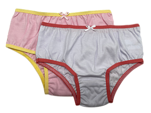 KIT COM DUAS CALCINHAS SORTIDAS - BRANCO/ROSA