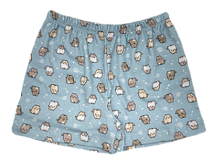 SHORT GATINHOS HOMEWEAR AZUL