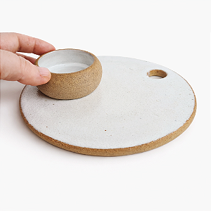 Kit tábua de frios 16cm e mini bowl temperinho 20ml