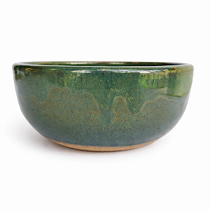 Bowl de Cerâmica Artesanal 500 ml – Esmalte Verde Pântano Reativo