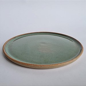 Prato reto 22cm verde pântano