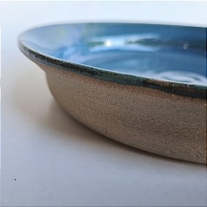 Prato fundo com aba Azul  25 x 4cm