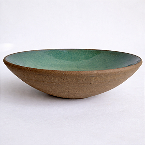 Prato meia lua verde para sopas, massas e saladas