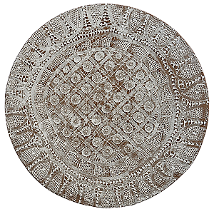 Sousplat de cerâmica com detalhe em renda renascença - Modelo 1