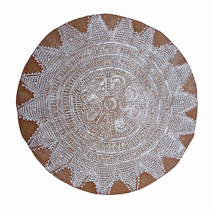 Sousplat de cerâmica com detalhe em renda renascença - Modelo 2