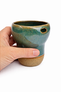 Copo To Go em Cerâmica Artesanal verde - capacidade 180ml
