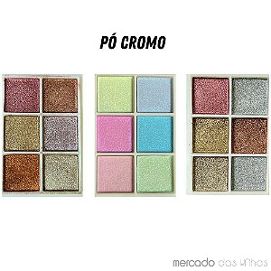 Pó Cromo Metalizado Candy Unhas Cromado Decoração Arte Nas Unhas Fan Nails