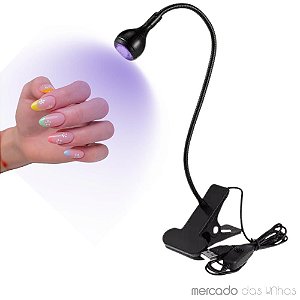 Luminária UV GARRA Ultravioleta De Mesa Com Garra Presilha Para Manicure