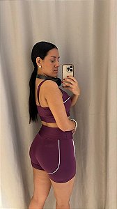 Conjunto LUNAR de short premium polieste sem bojo ROXO